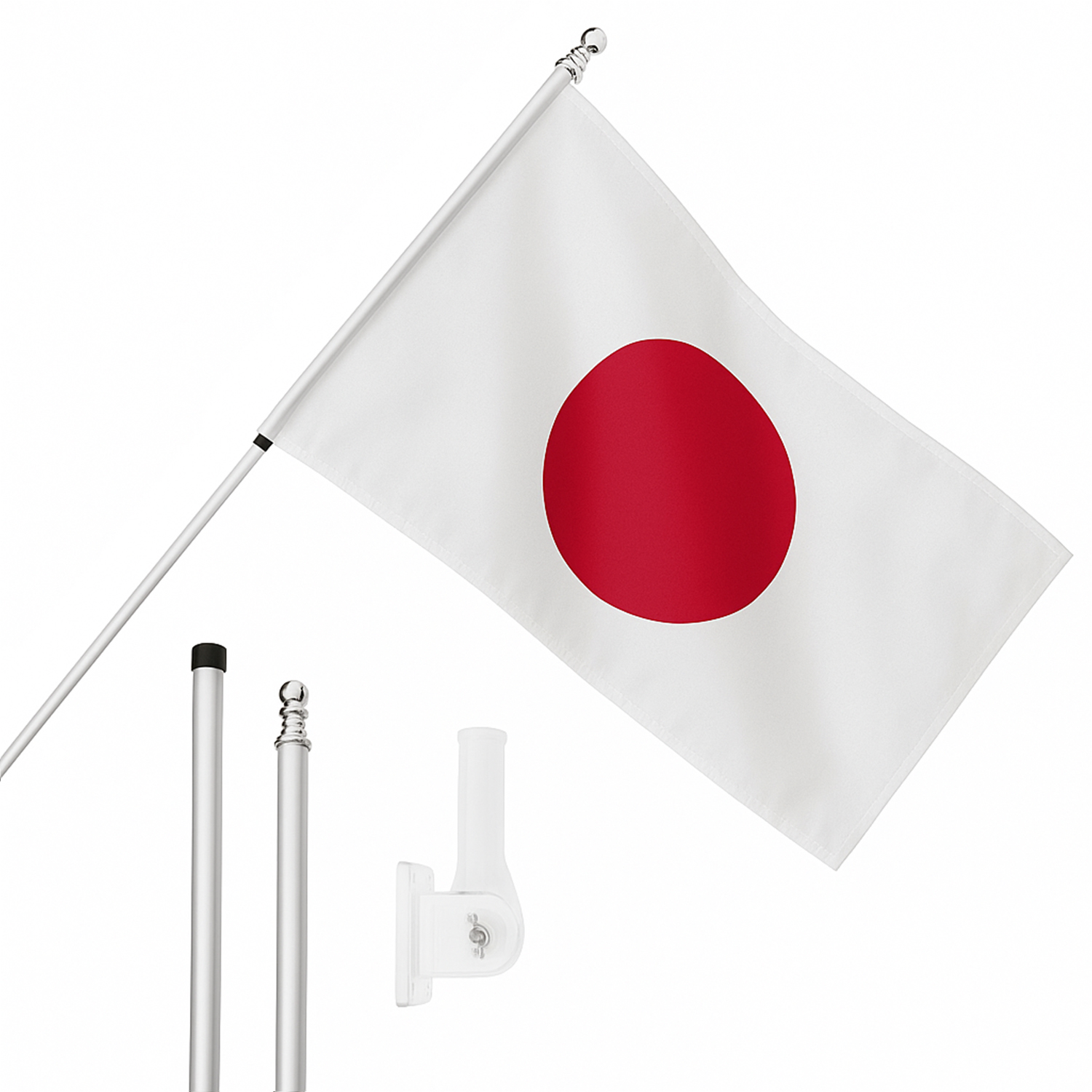 Large 5ft X 3ft Japan Flag with 6ft Pole & Wall Bracket