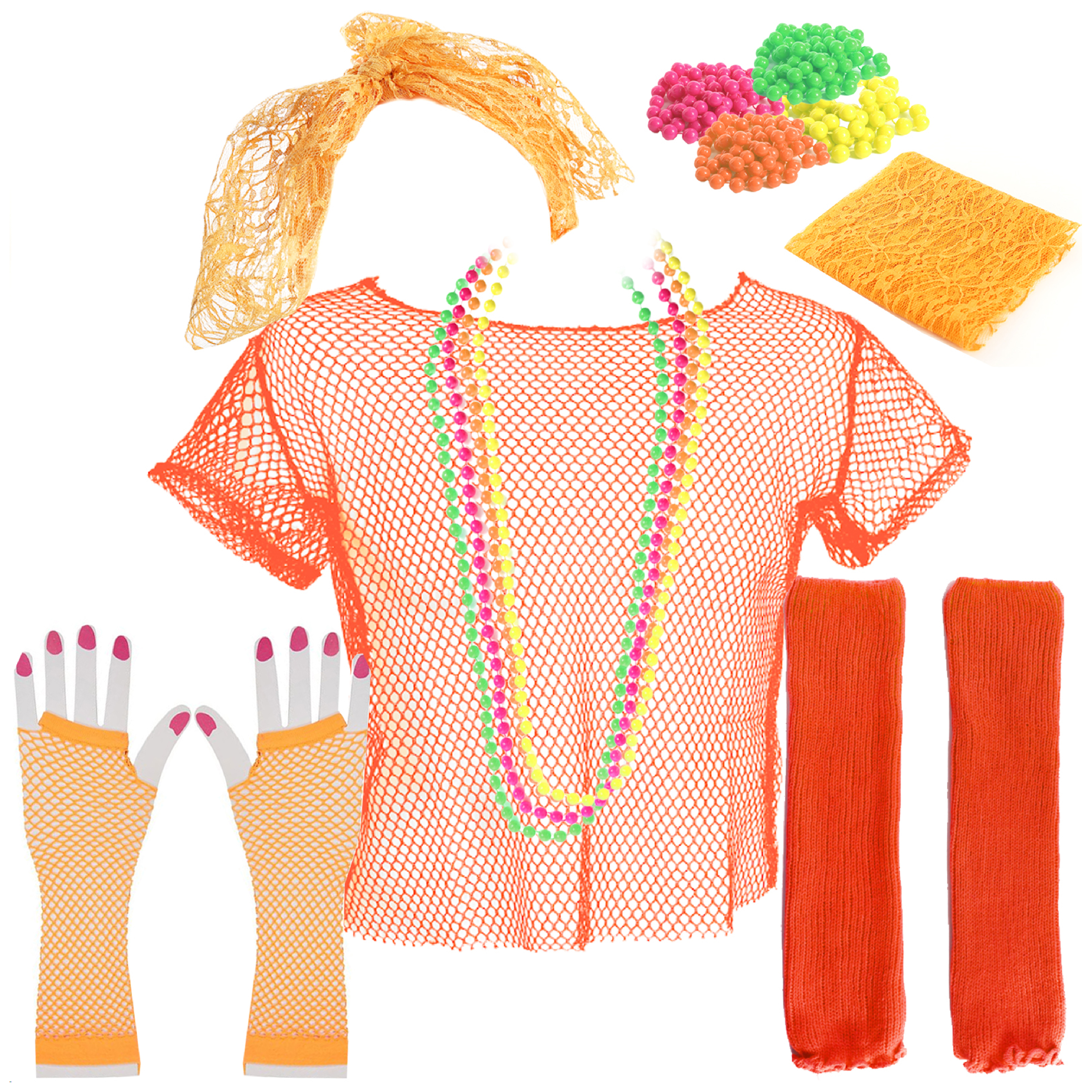Adults Orange 1980's Set