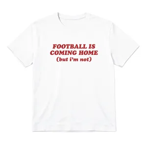 Ladies “Football Is Coming Home (But I'm Not)” Baby Tee | Women’s Funny Football Supporter Tee | White Slogan Top