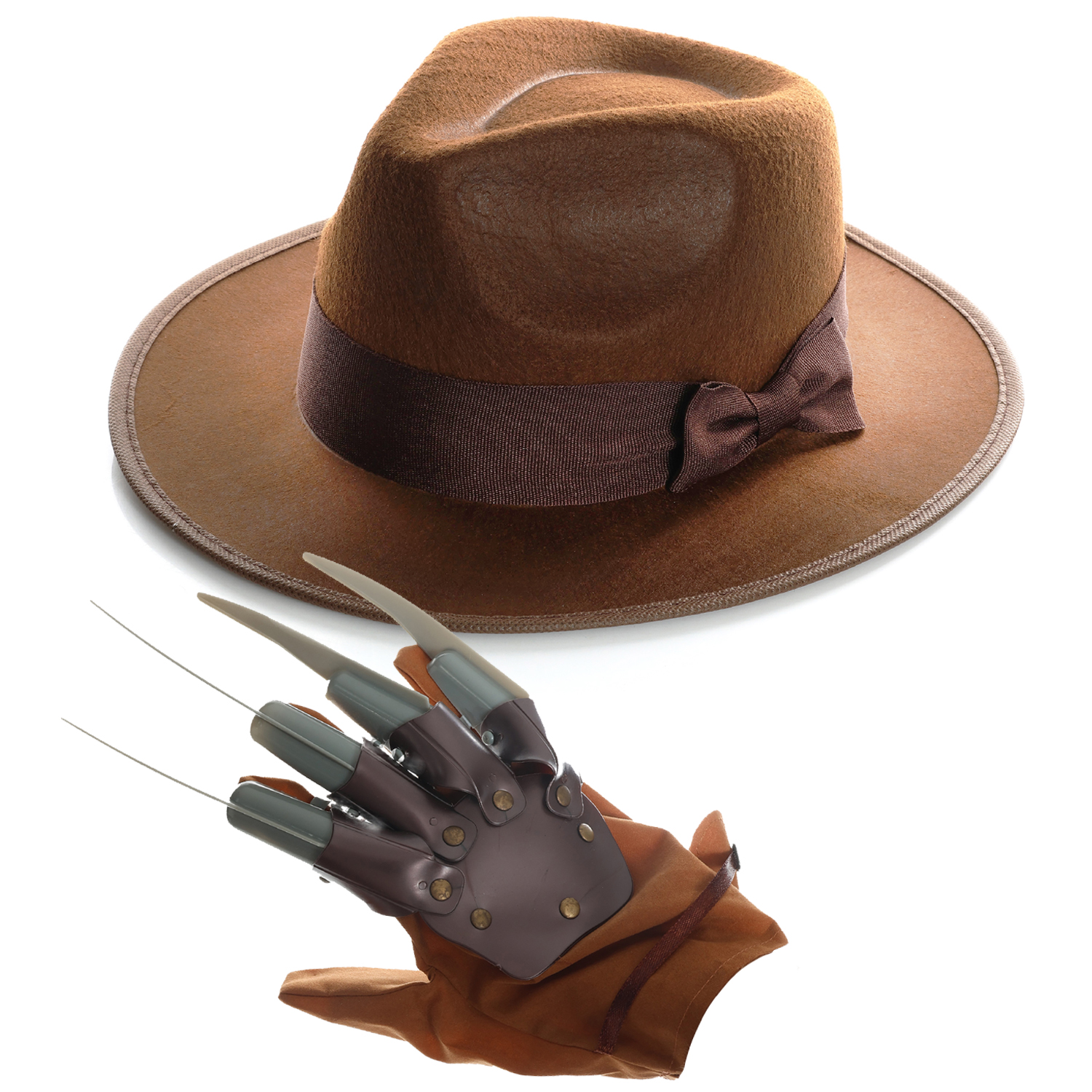 Freddy Krueger Accessory Set - Brown Hat & Claw