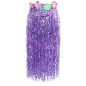 80cm Hawaiian Long Purple Hula Skirt