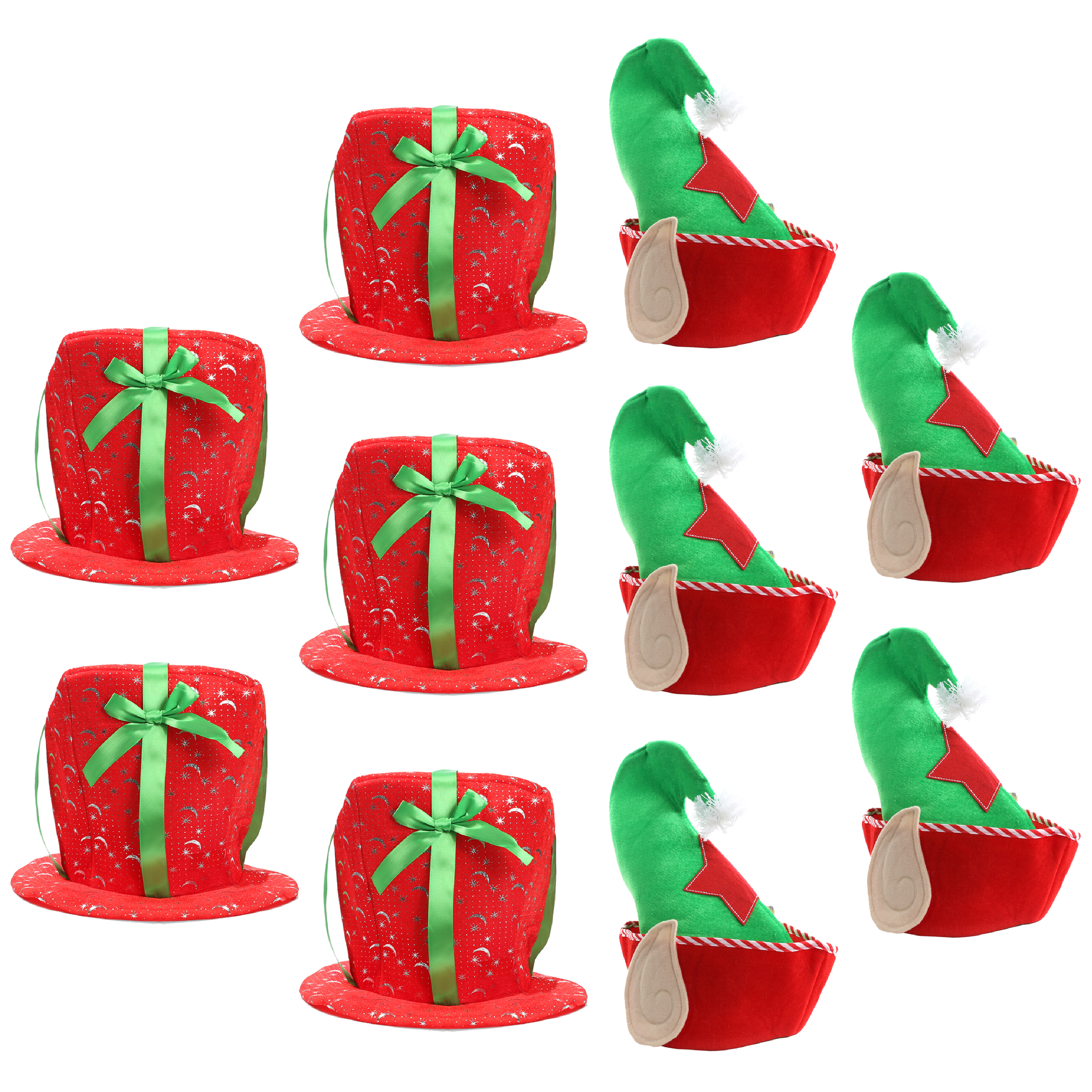5x Elf Hats & 5x Present Hats