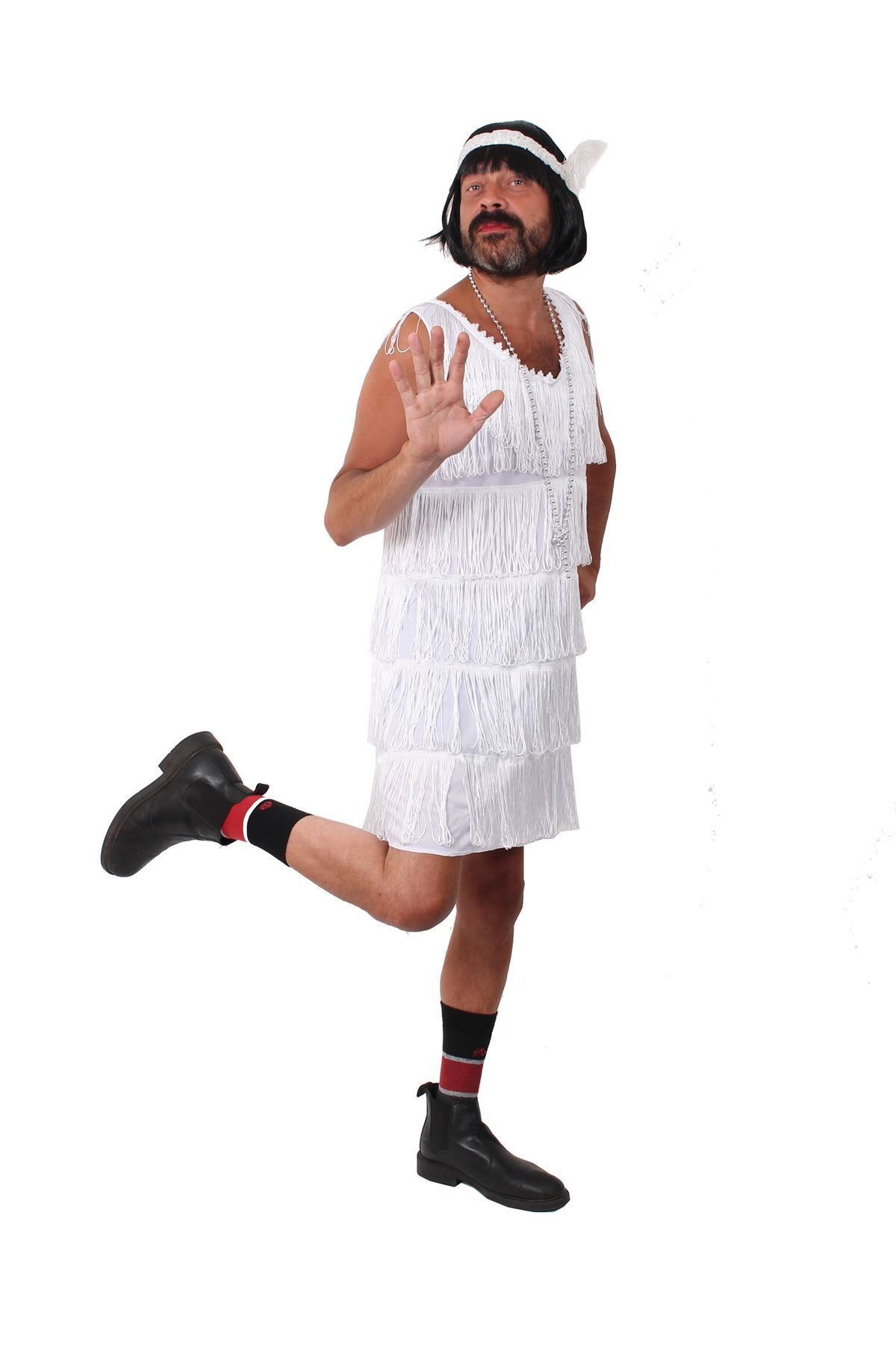 Men's White Flapper Stag Do Costume