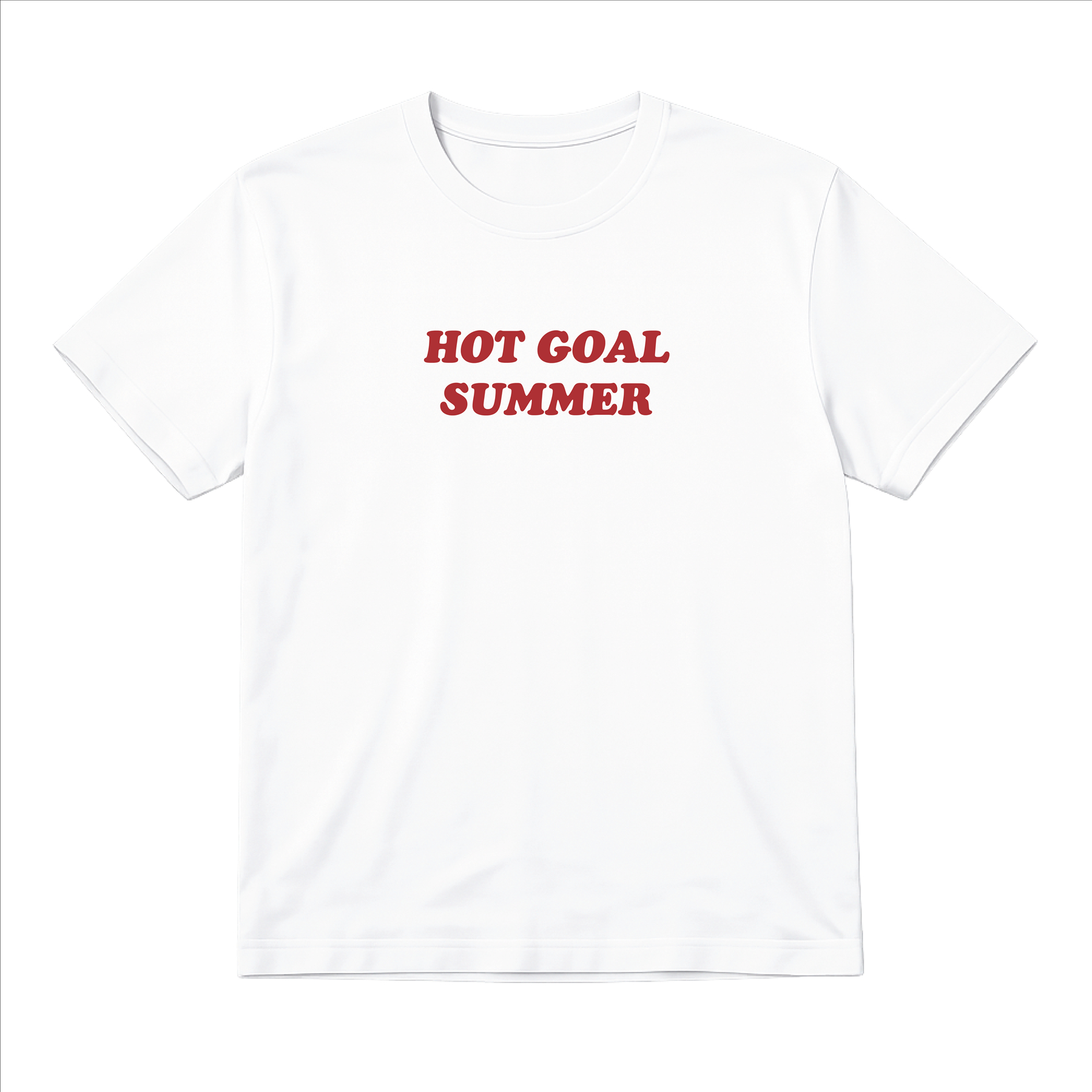 Ladies “Hot Goal Summer” Baby Tee | Women’s Funny Football Supporter Tee | White Slogan Top