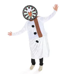 Adults Dartboard Snowman Costume with Carrot Nose