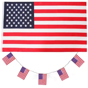 American Flag & Bunting Set | Large 5 x 3ft Flag & 10m/33ft Bunting