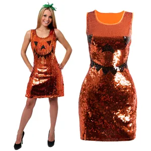 Womens Sequin Pumpkin Dress