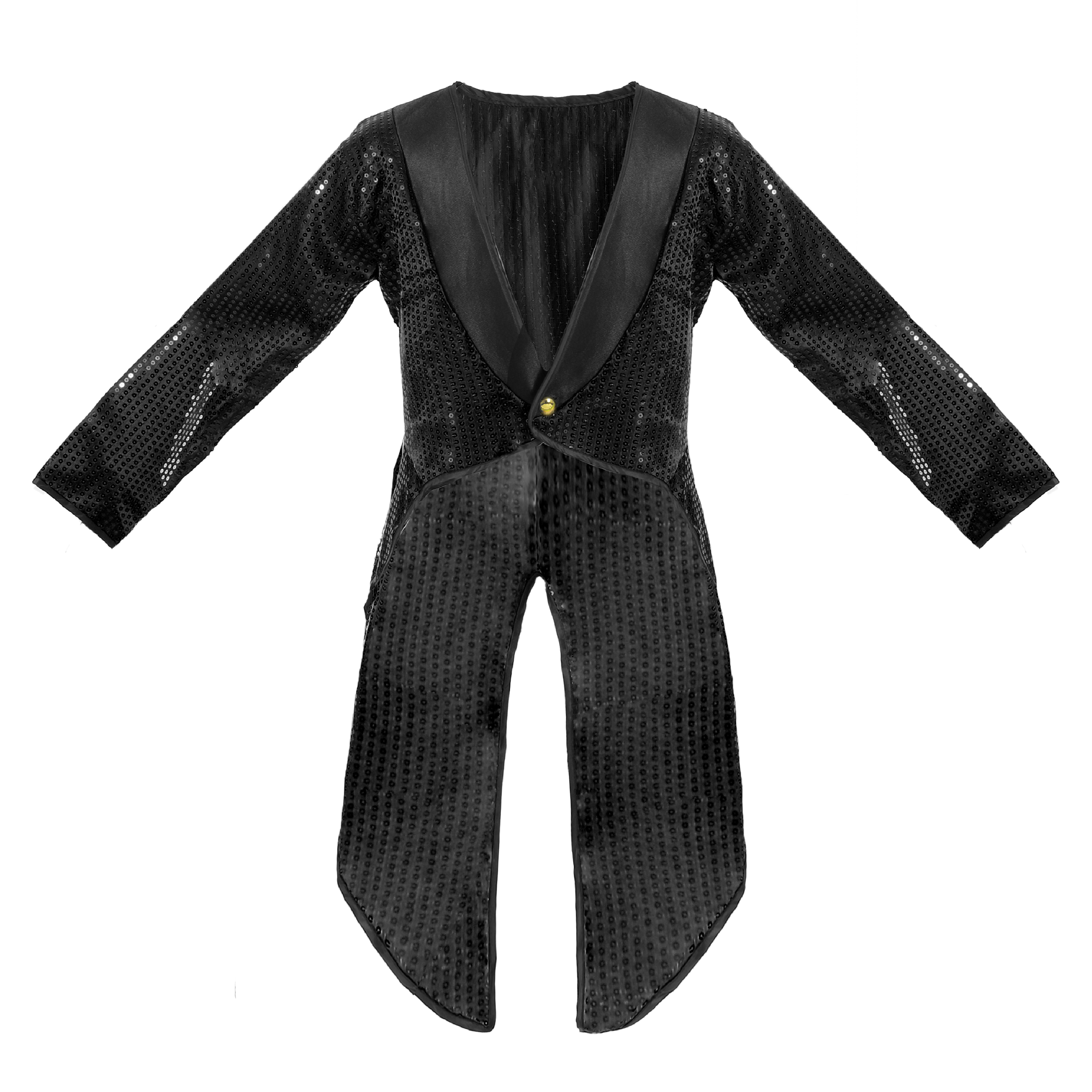 Unisex Black Sequin Tailcoat