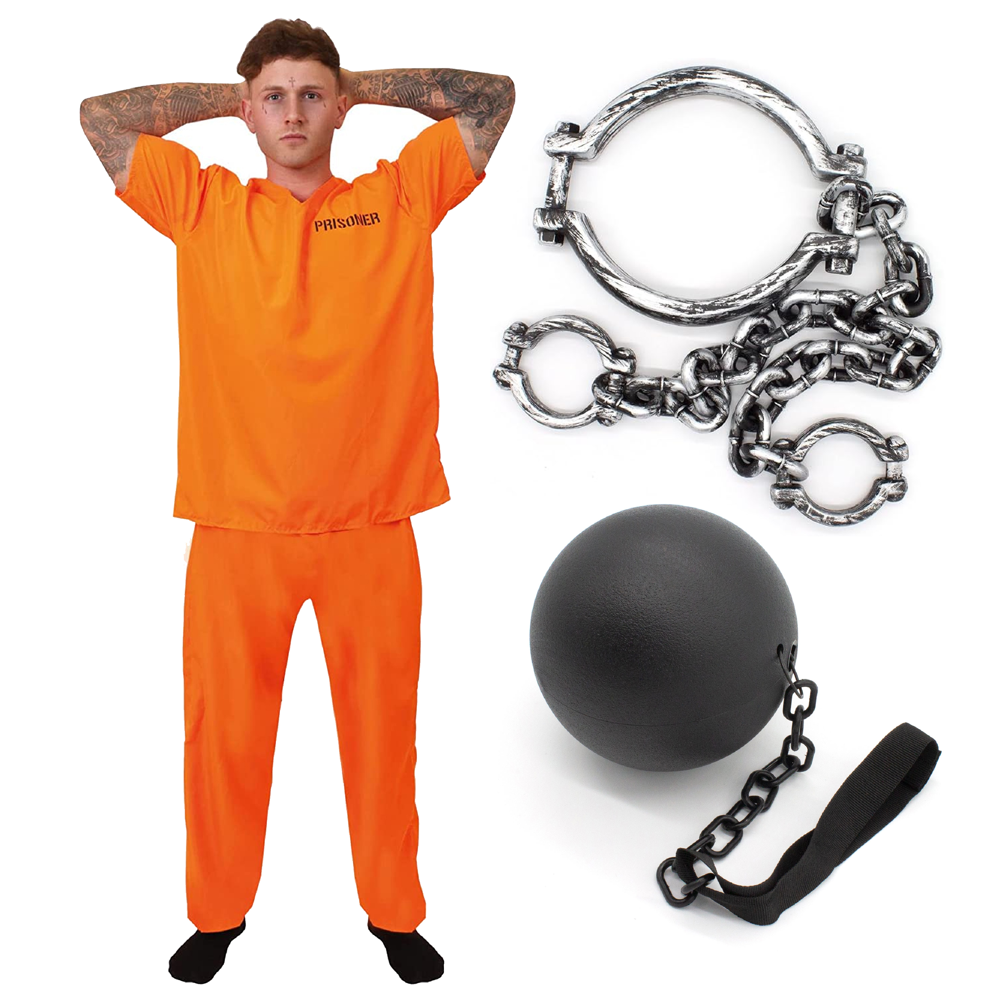 Mens Deluxe Orange Prisoner Costume