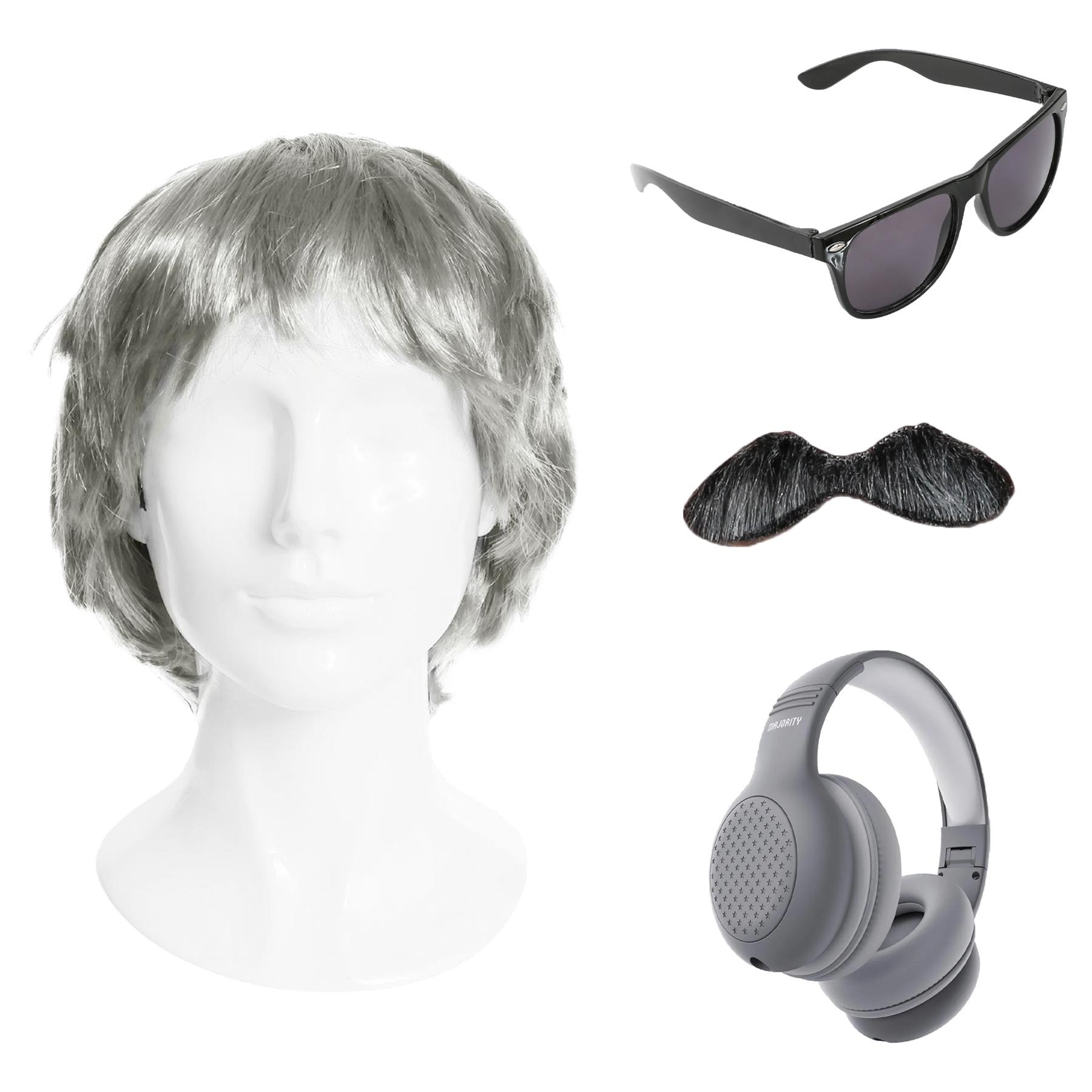 Adults Maduro Accessory Set | 4 Pcs | Wig, Headphones, Glasses & Tash