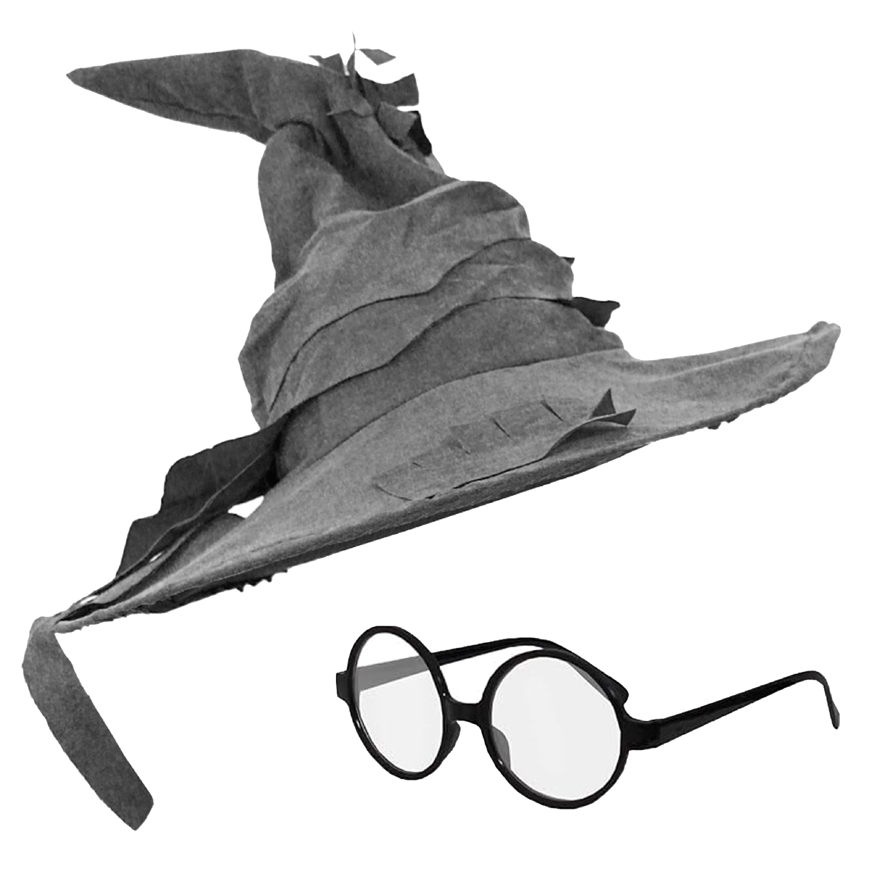 Grey Wizard Hat & Glasses