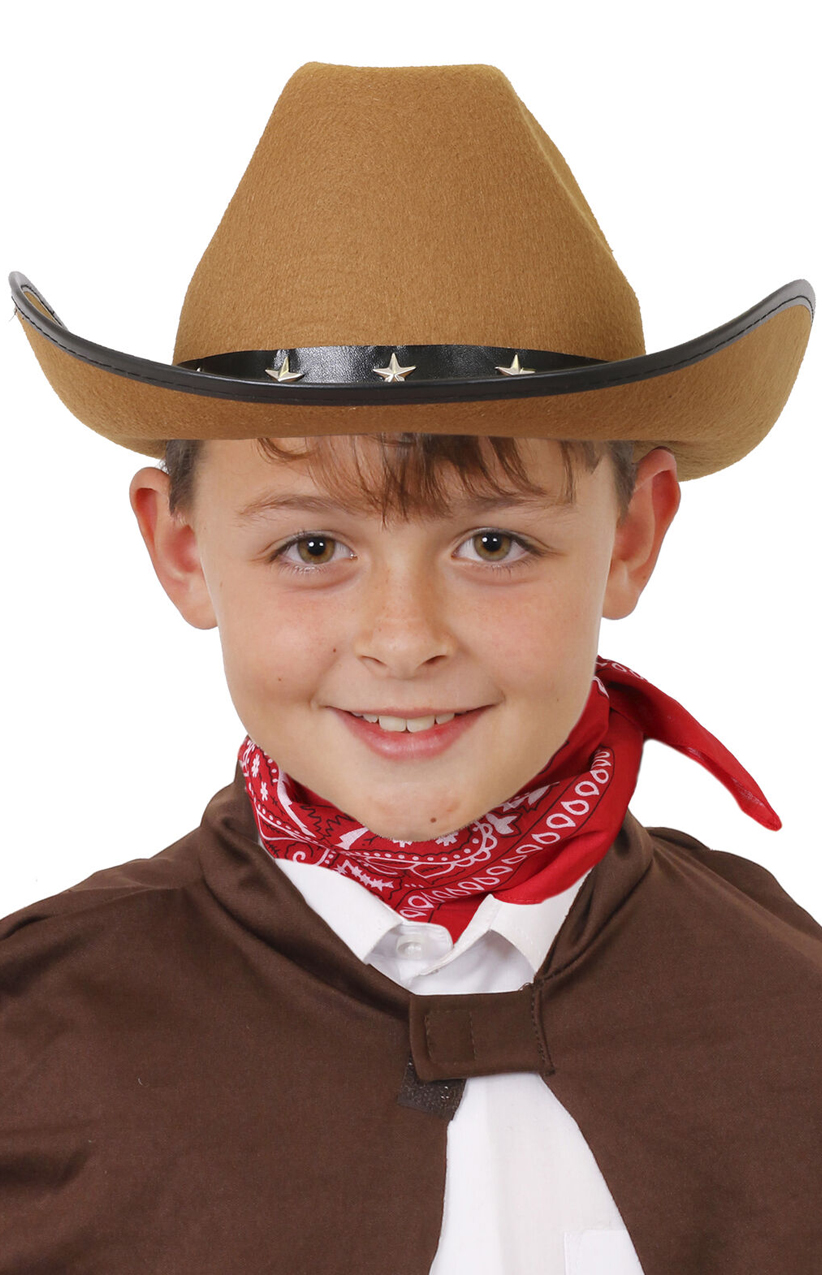 Childs Brown Studded Cowboy Hat