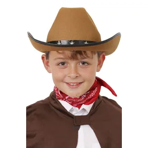 Childs Brown Studded Cowboy Hat