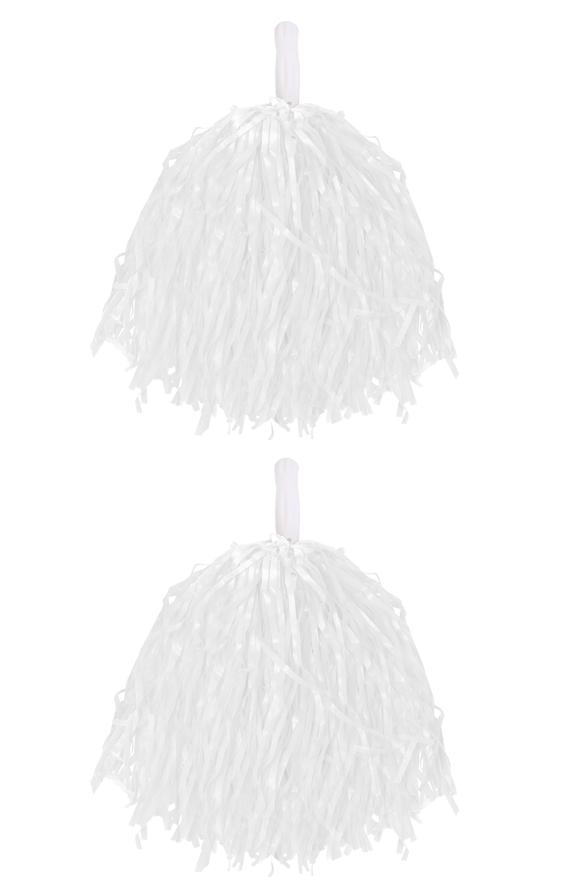 White Lightweight Pom Poms