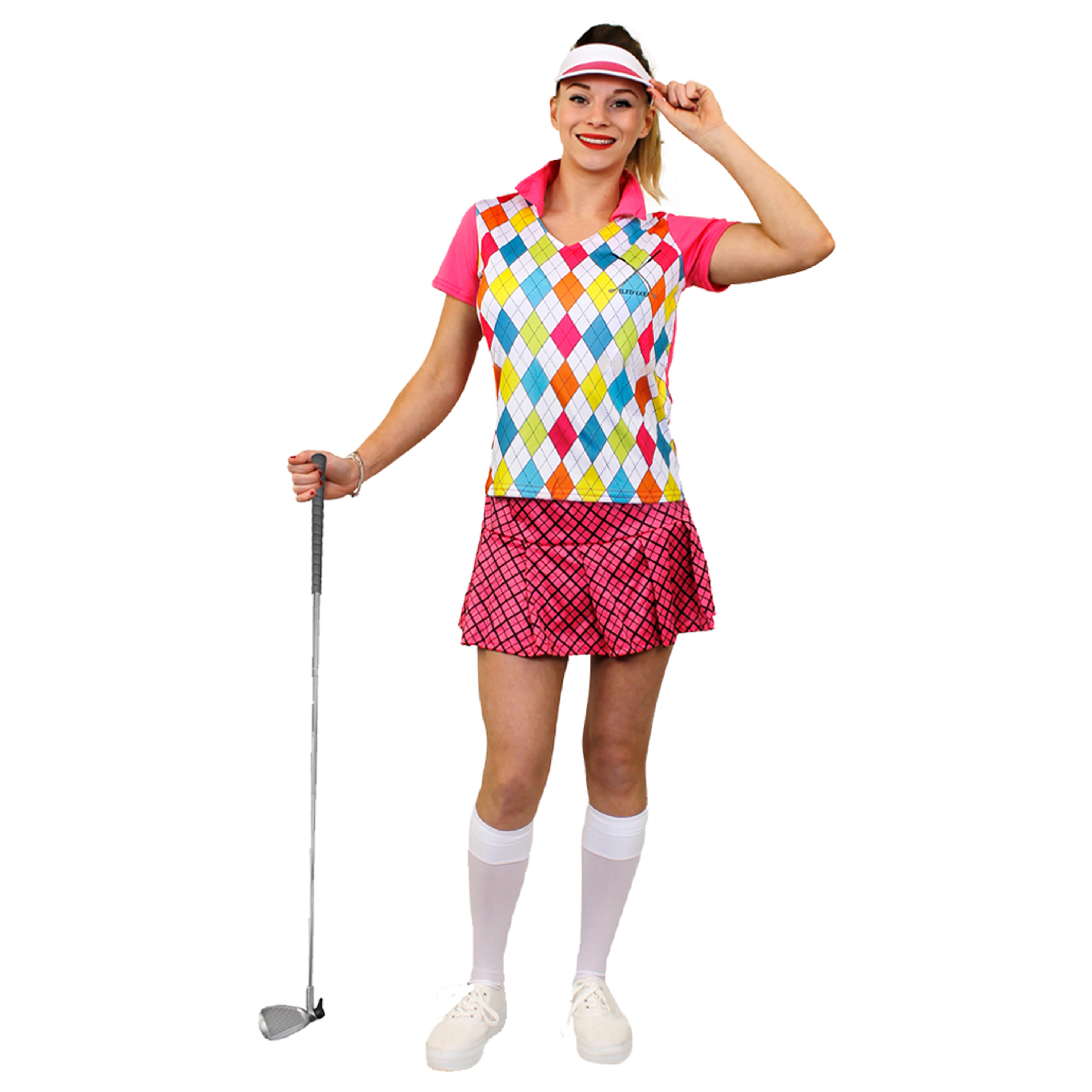 Ladies Golf Costume - Top, Skirt + Visor