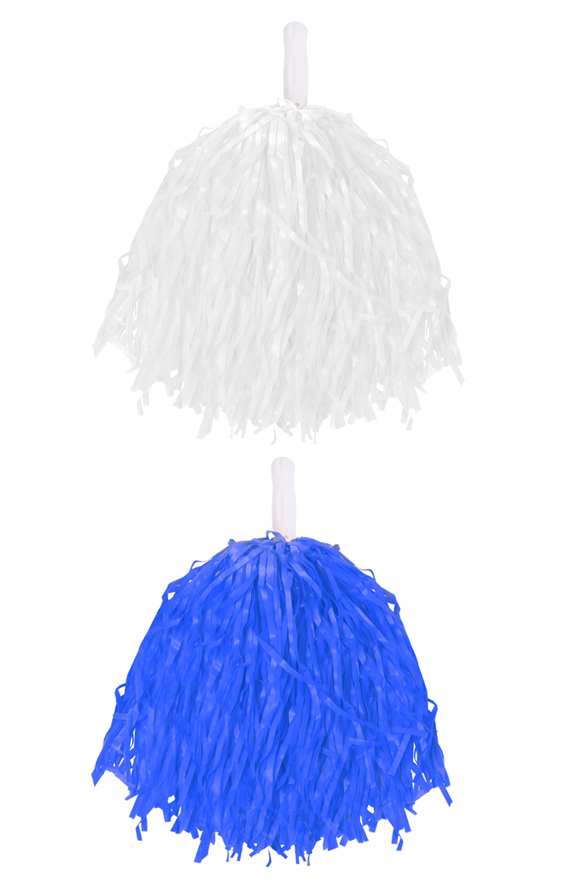 Blue & White Lightweight Pom Poms