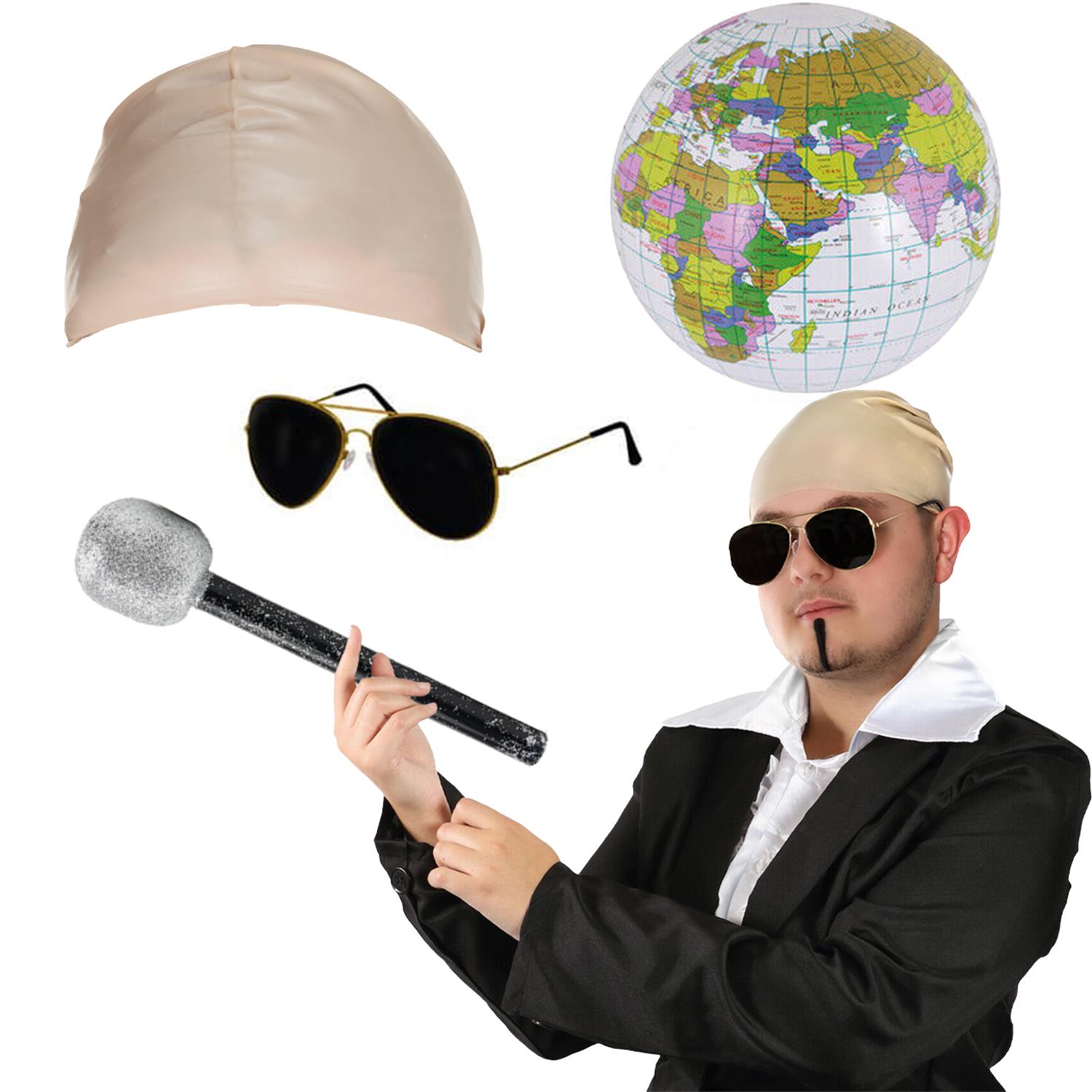 Deluxe  Pitbull Inspired Mr Worldwide Costume Set with Microphone