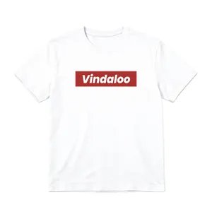 Adults “Vindaloo” Regular Tee | Adults Football Supporter Tee | White Slogan Top with Red Box Design
