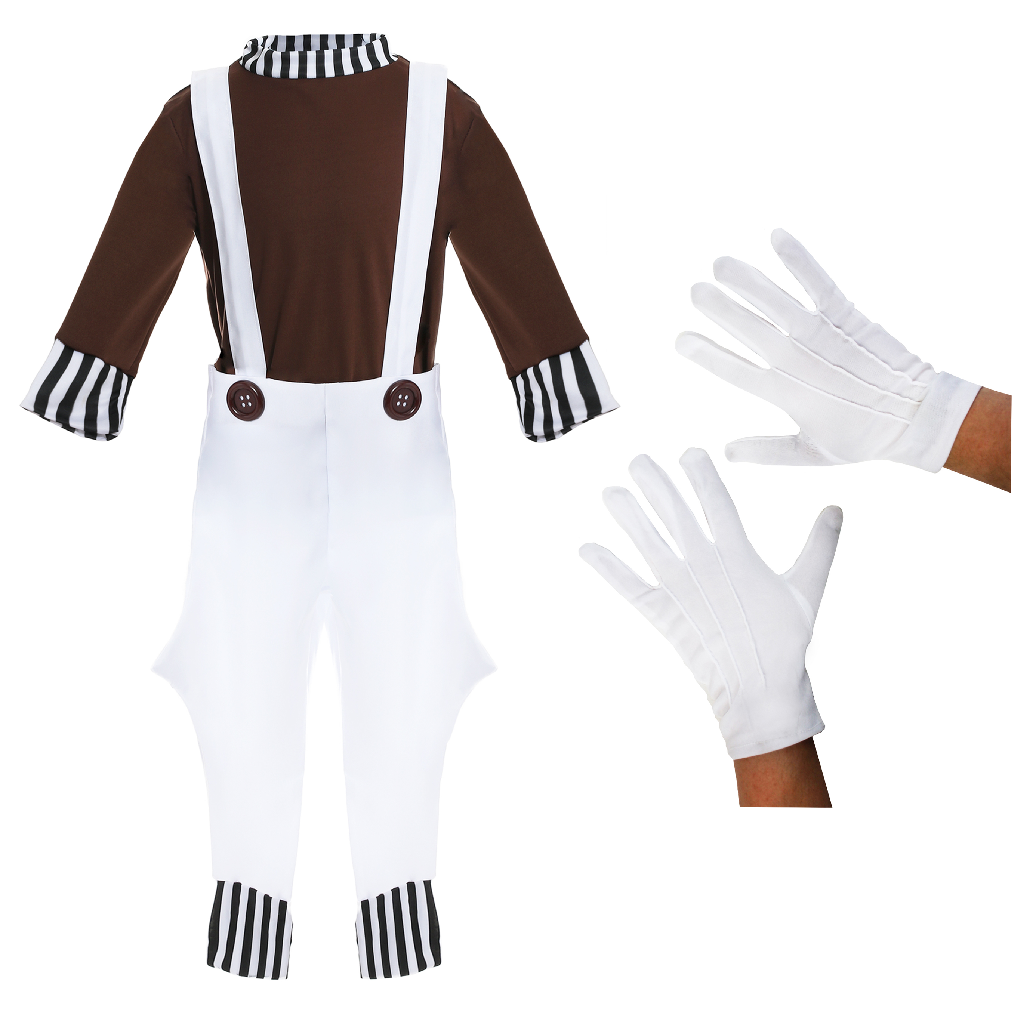 Childs Chocolate Factory Worker Costume - with Gloves