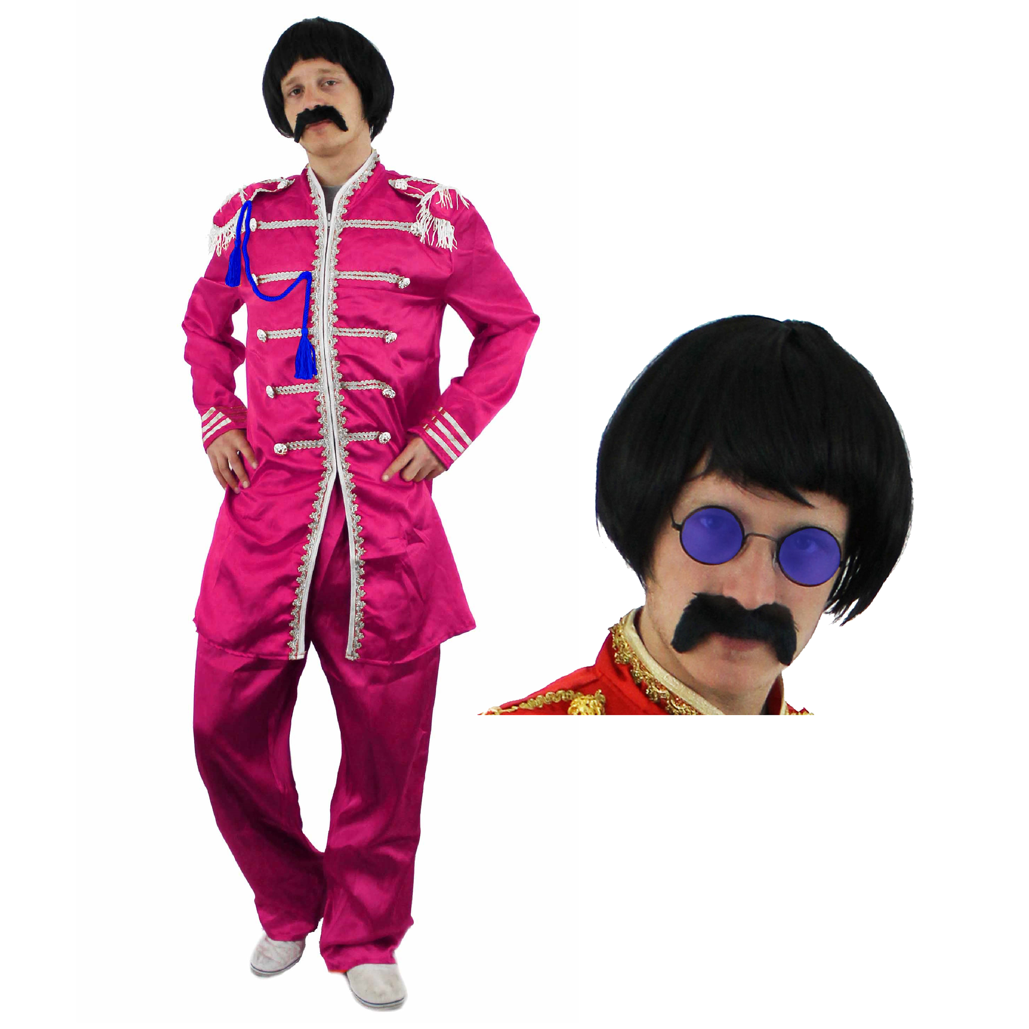 Pink 1960's Sergeant Pepper Costume with Accessories