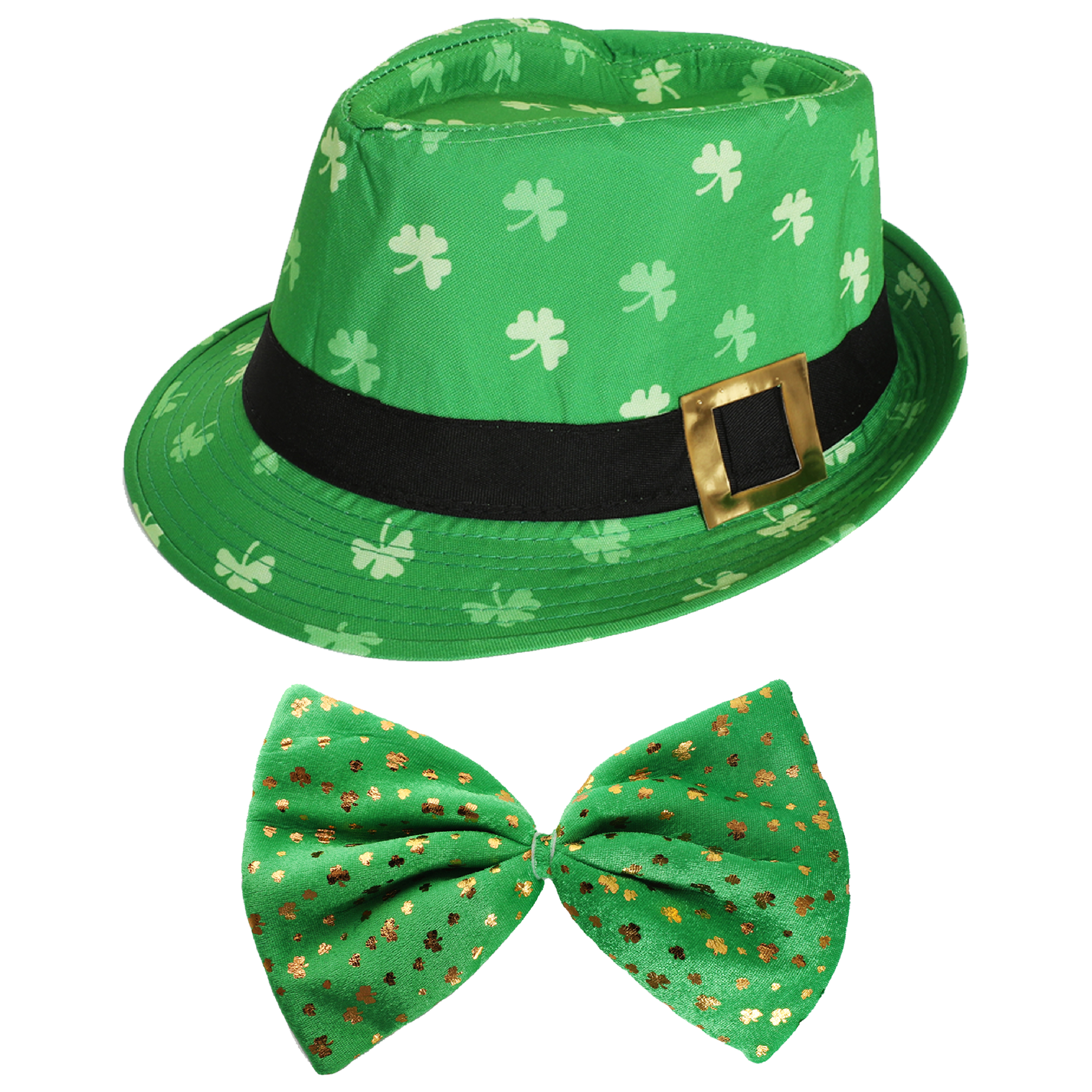 Green Sequin Fedora Hat + Jumbo Bow Tie