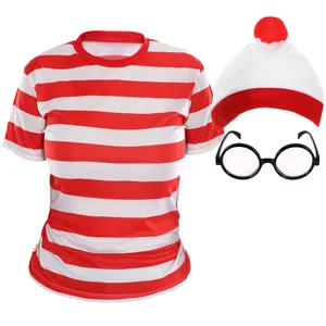 Womens Find Me Costume - Short Sleeve Top, Bobble Hat & Round Glasses