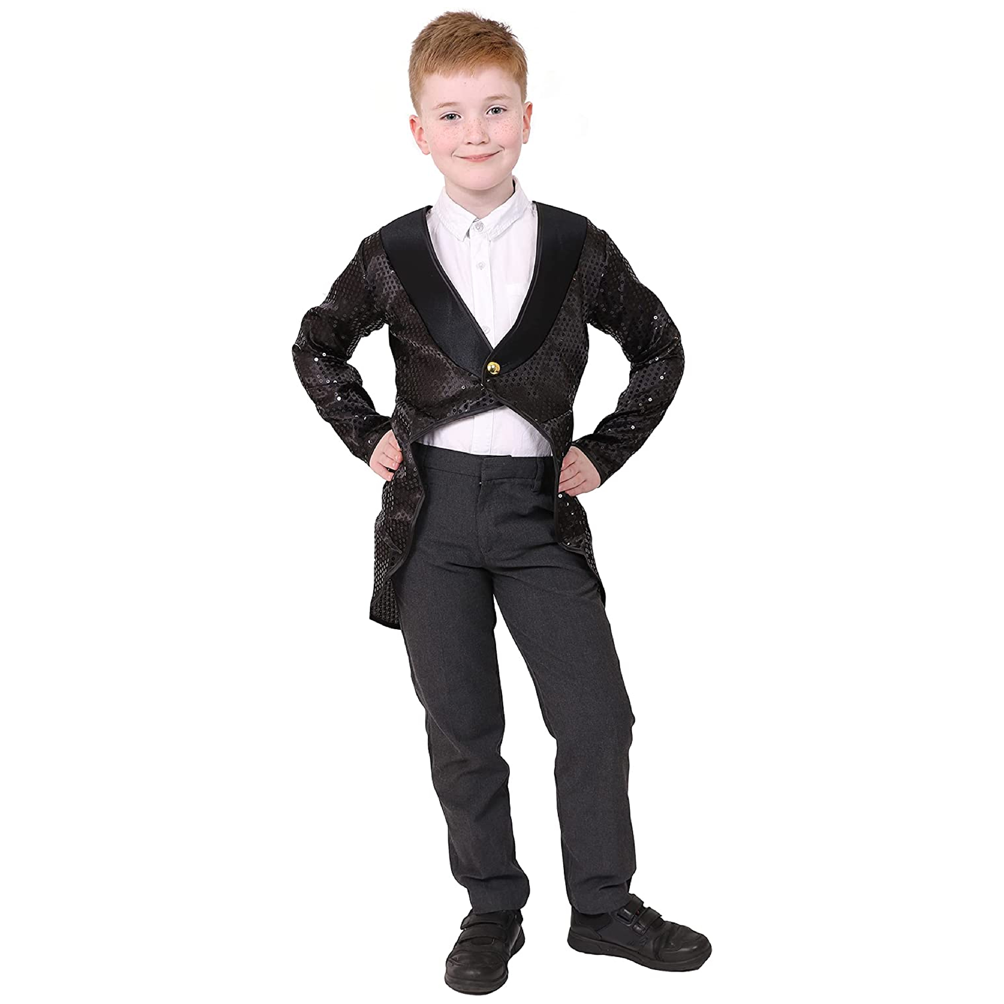 Childs Black Sequin Tailcoat