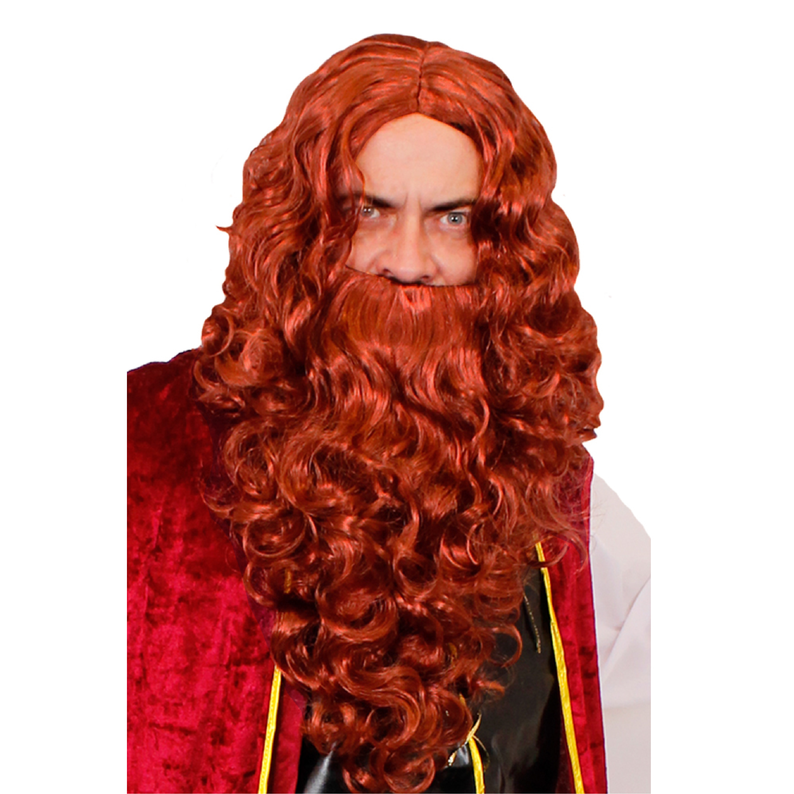 Curly Wig and Beard Set - Ginger