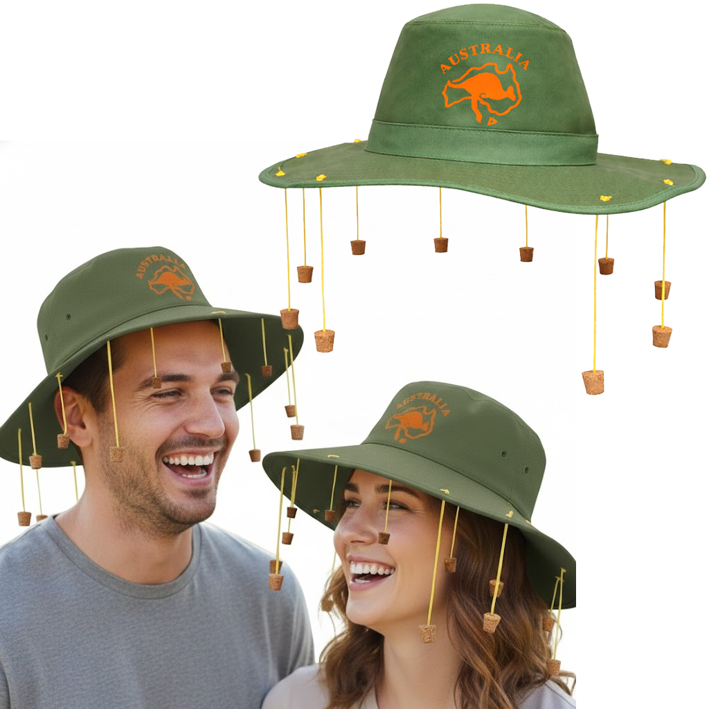 Australian Cork Hat | Kangaroo & Map Print | Australia Day Fancy Dress