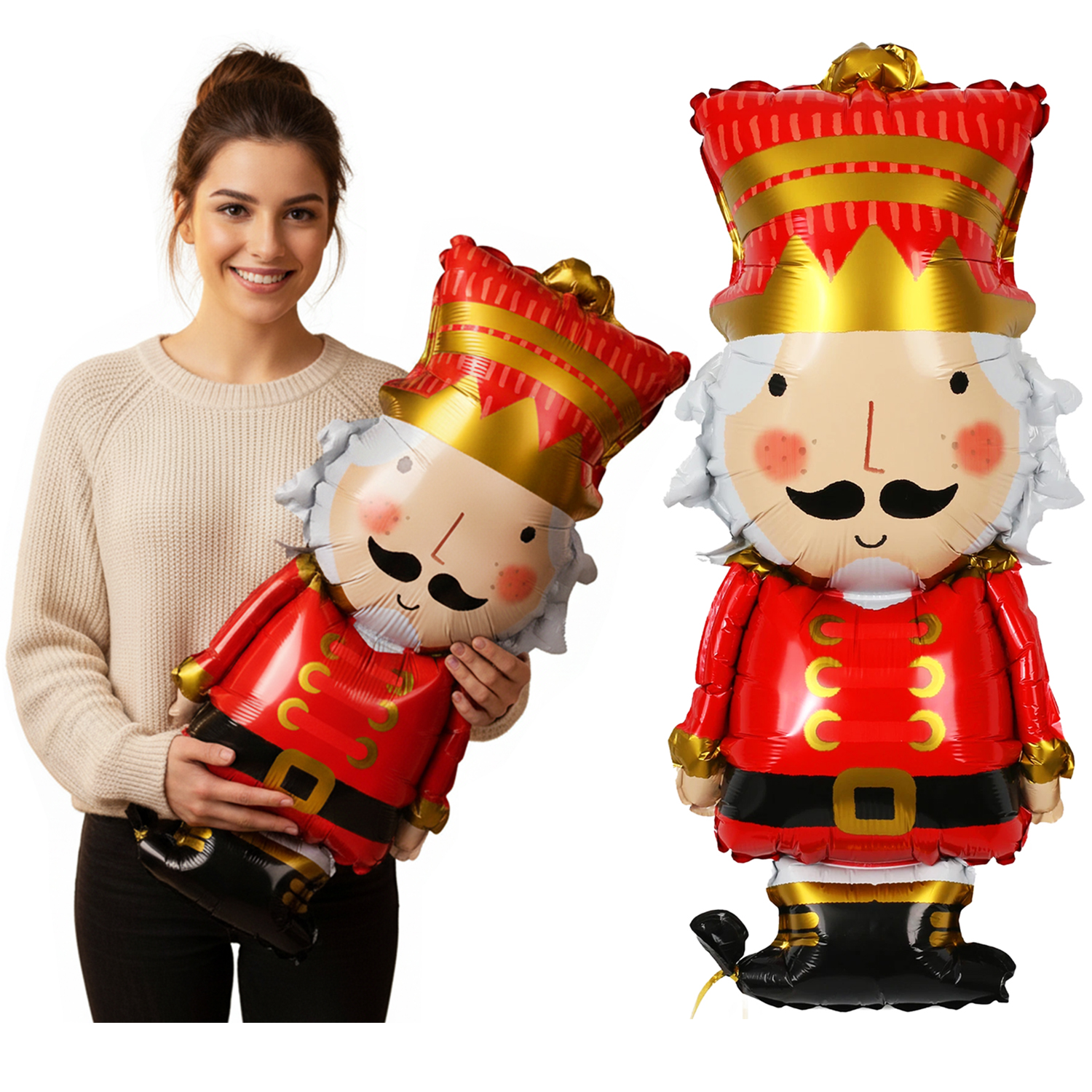 25" Red & Gold Nutcracker Foil Balloon