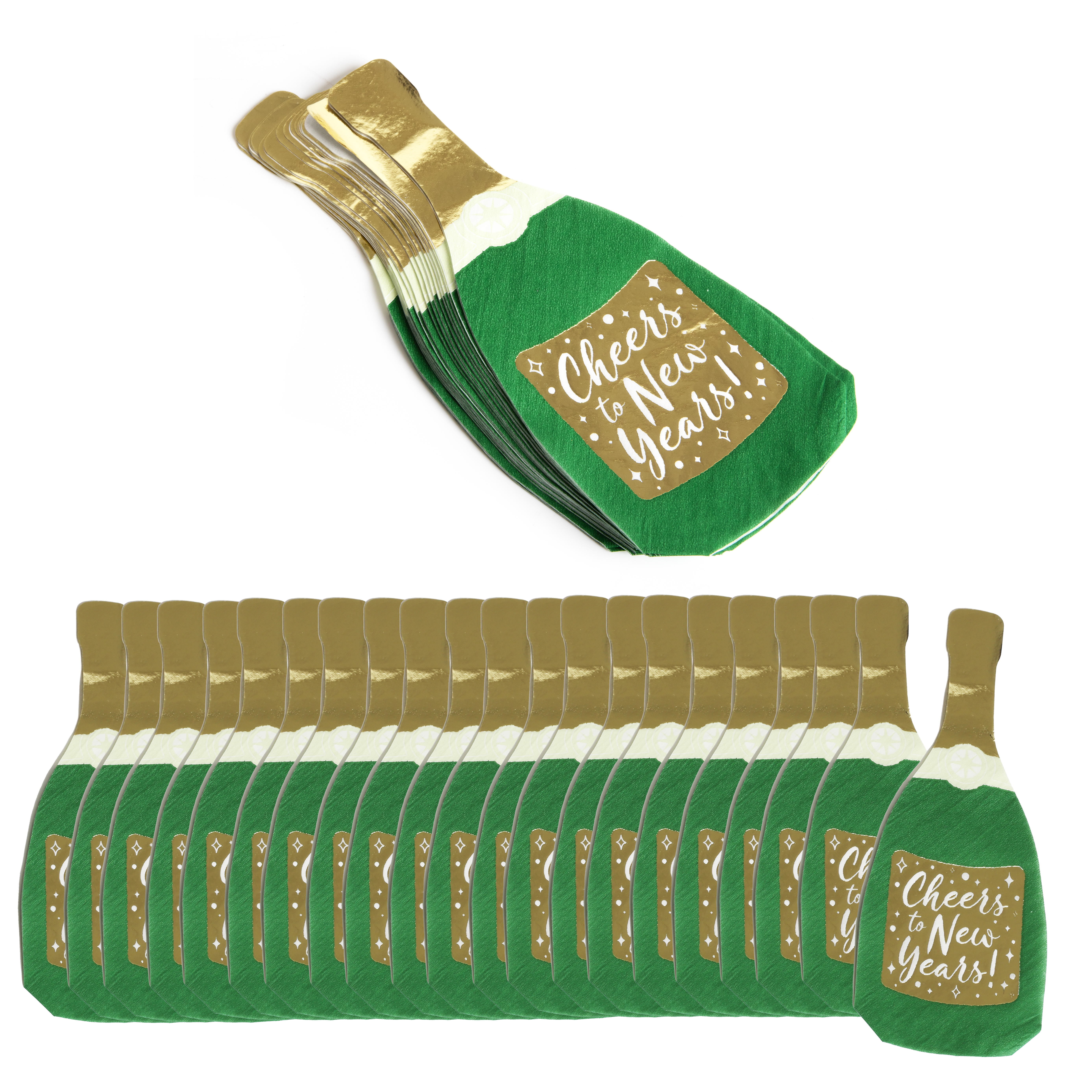 Pack of 20 New Years Champagne Bottle Napkins