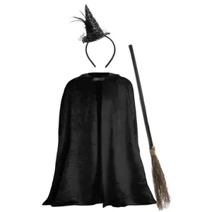 Girls Witch Costume Set with Broom
