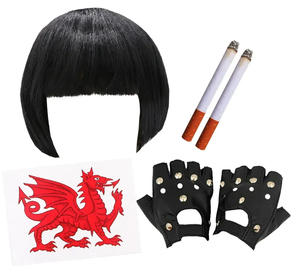 Nessa Accessory Set | 4 Pcs | Wig, Cigs, Tattoos & Gloves