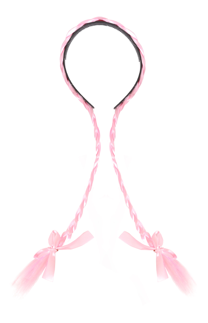 Pink Plaits with Pink Bow