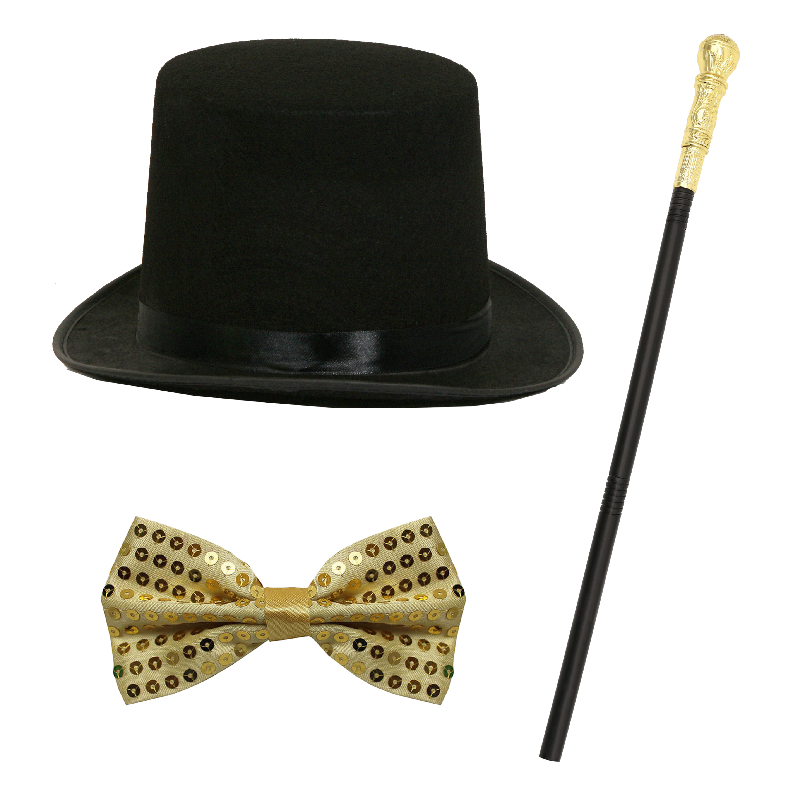 Chocolate Factory Boss Set - Top Hat, Bow Tie & Cane