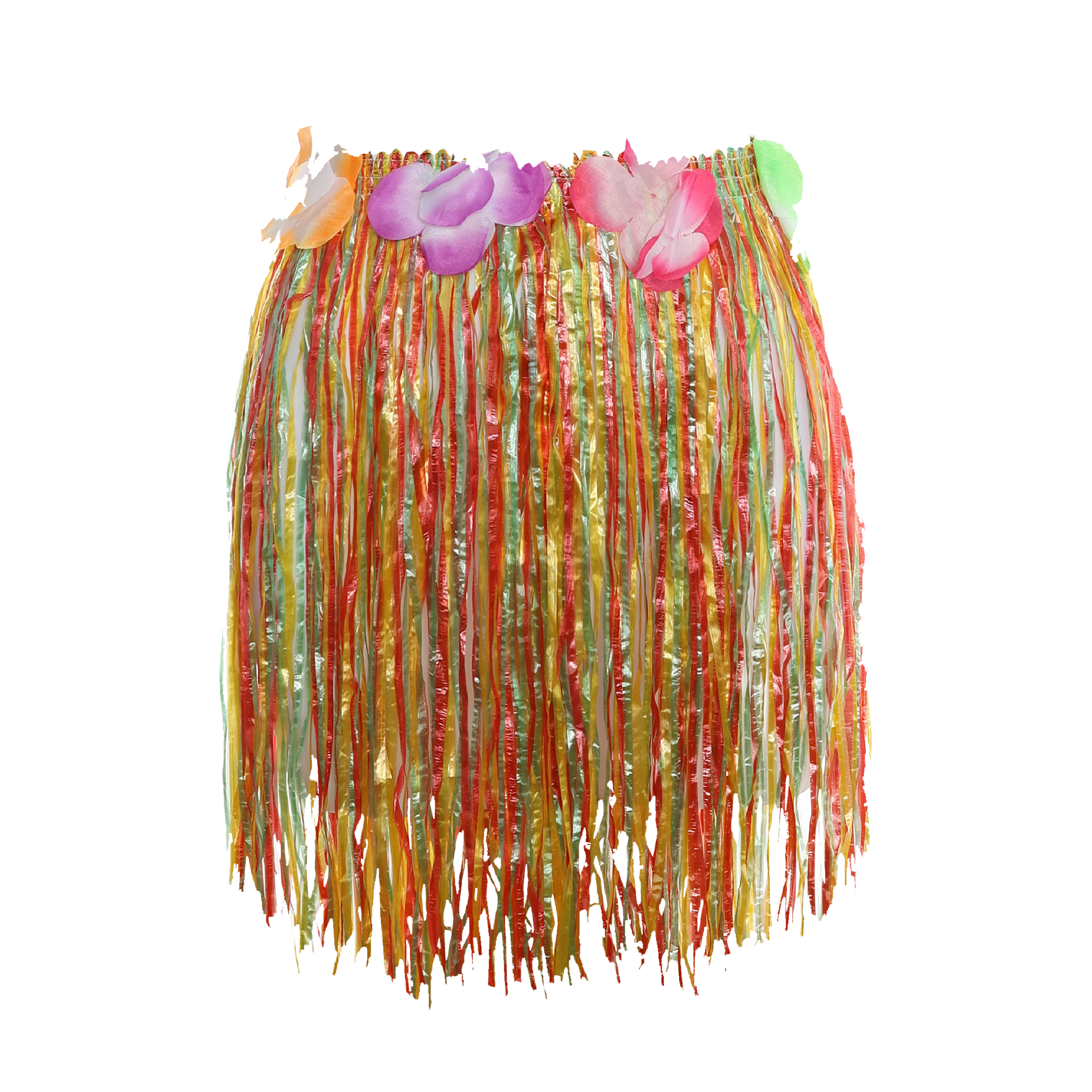 40cm Hawaiian Short Multicoloured Hula Skirt