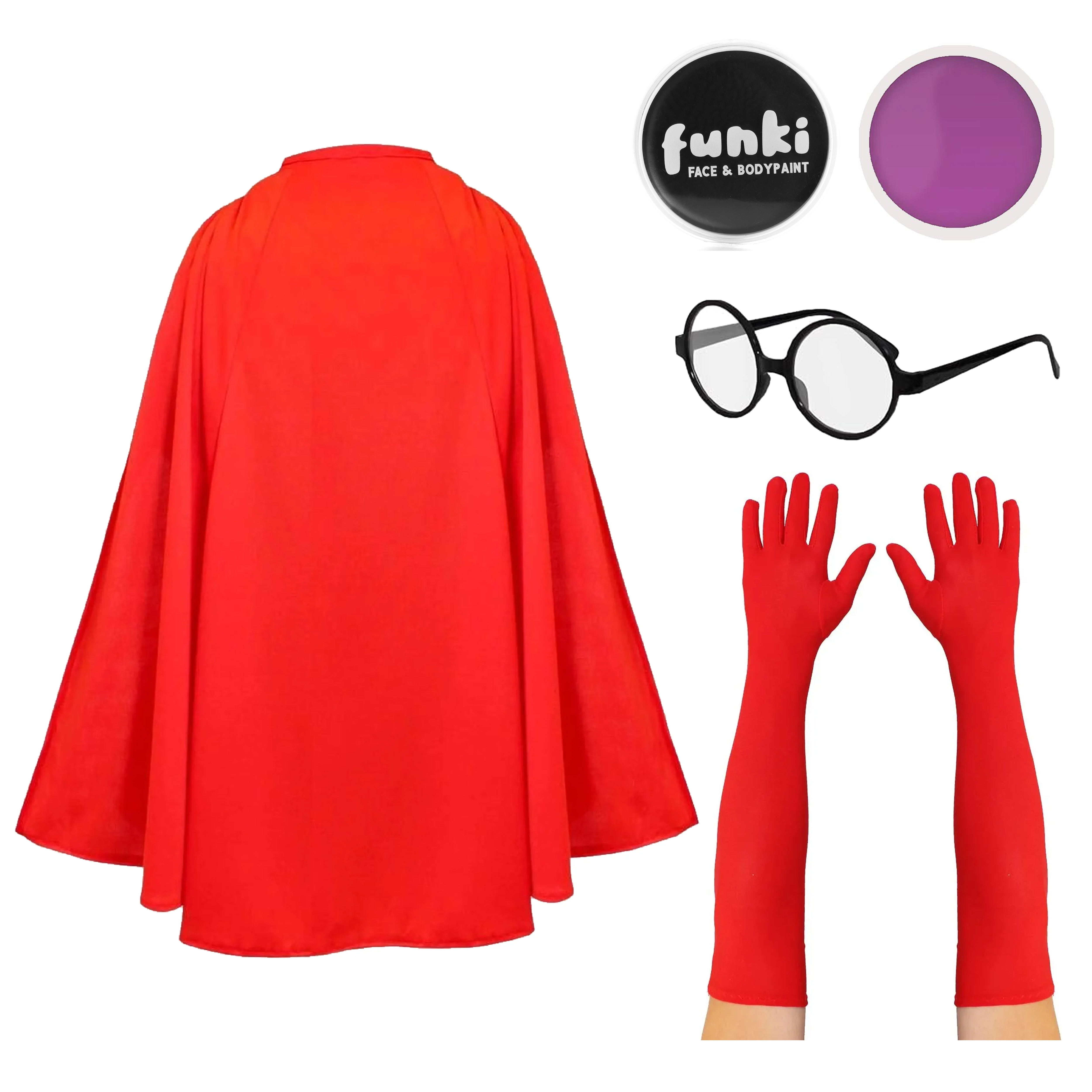 Adults Big Jim Costume | 5 Pcs | Cape, Gloves, Glasses & Face Paint