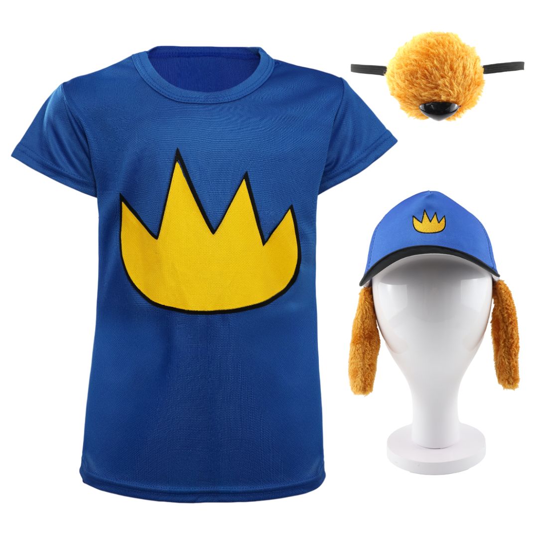 Kids Dog Cop Costume | 3 Pcs | T-shirt, Hat & Nose
