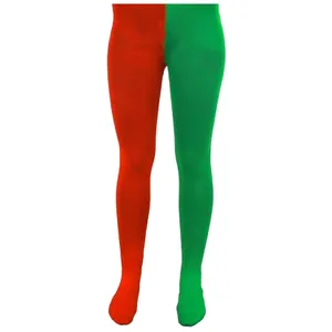 Red and Green Elf Christmas Tights