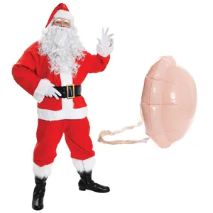 10 Piece Santa Costume Set - with Belly