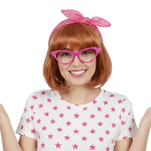 Junie Jones Accessory Set | 3 Pcs | Ginger Bob Wig, Glasses & Pink Bow