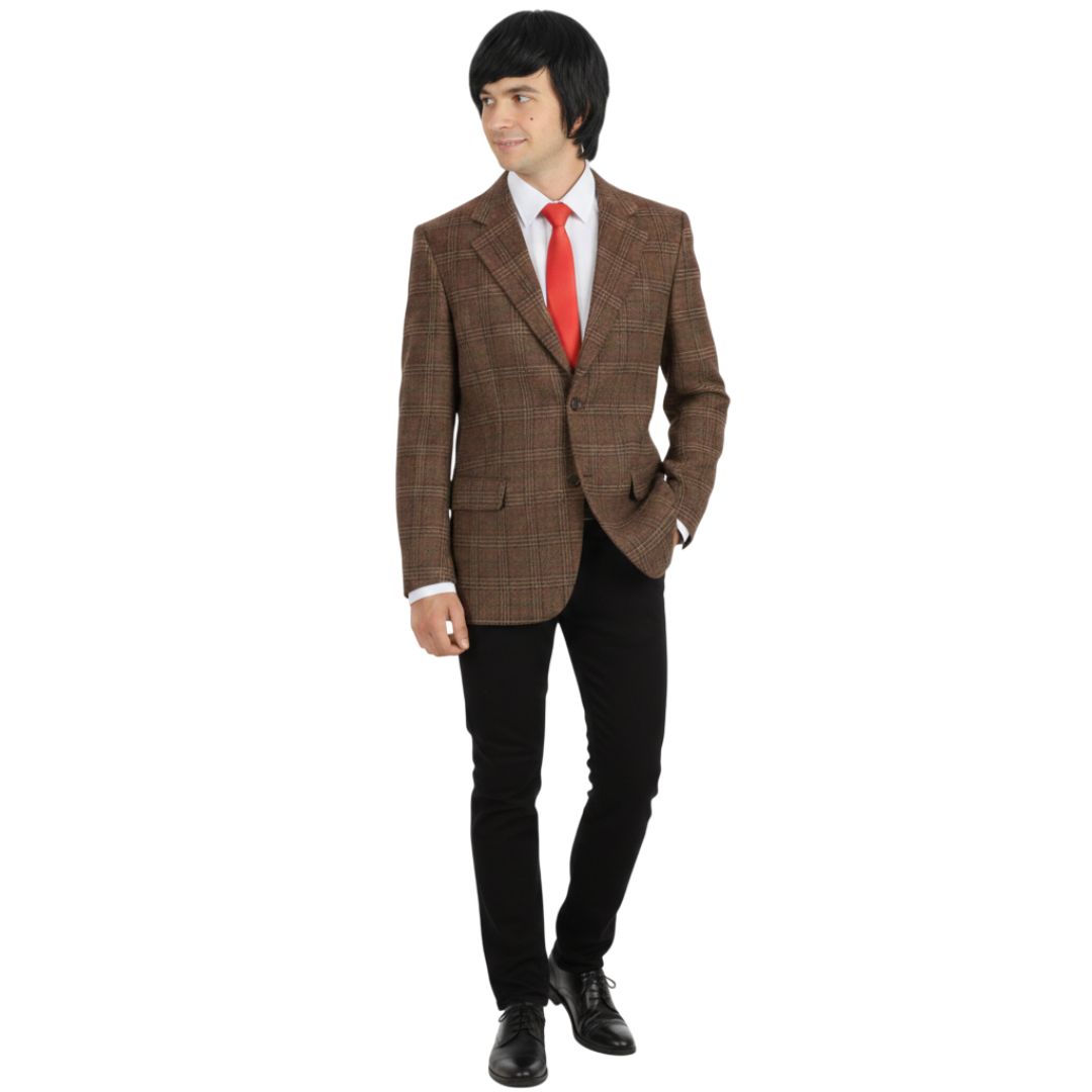 Adults British Bean Costume | 3 Pcs | Blazer Jacket, Wig & Tie