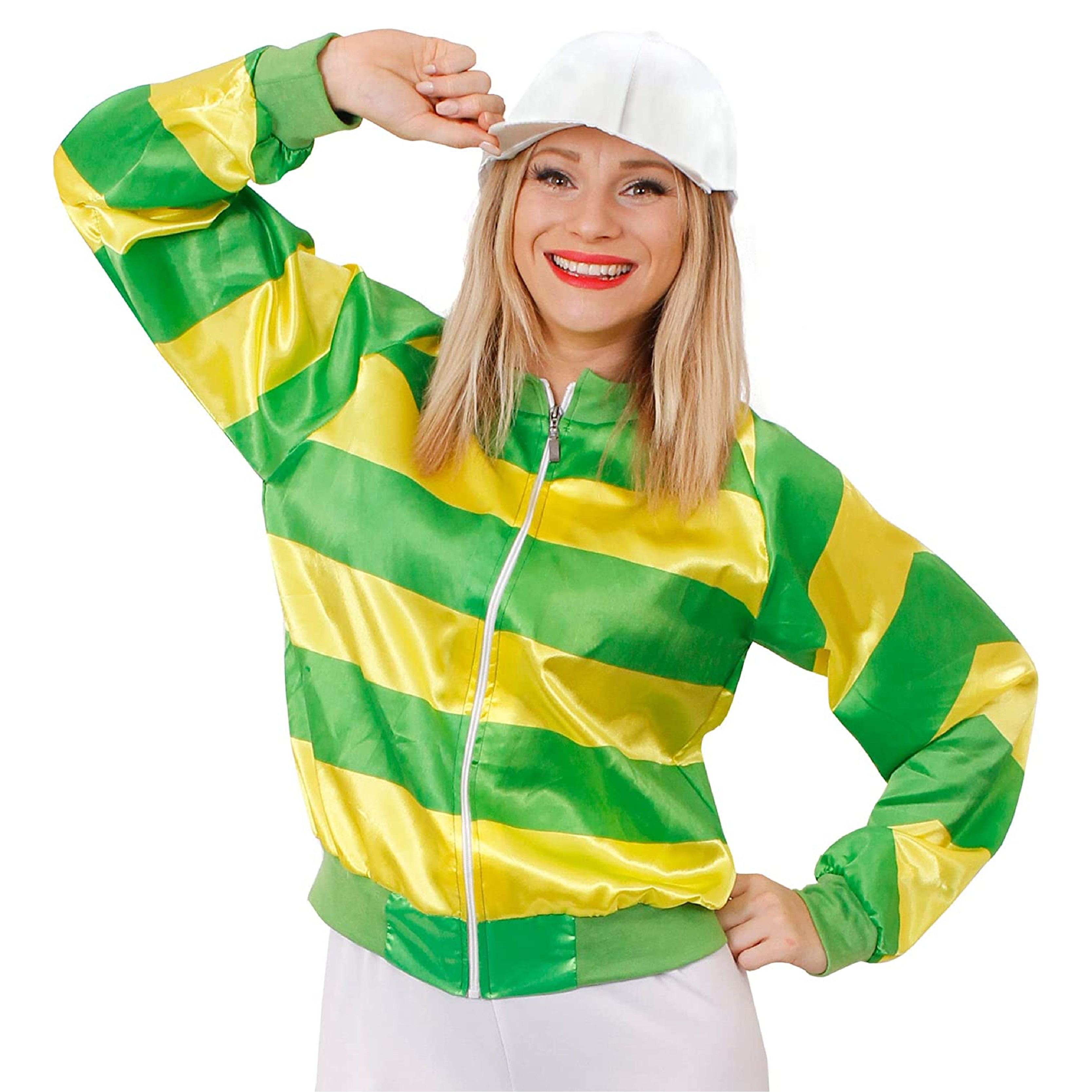 Ladies Green & Yellow Jockey Costume