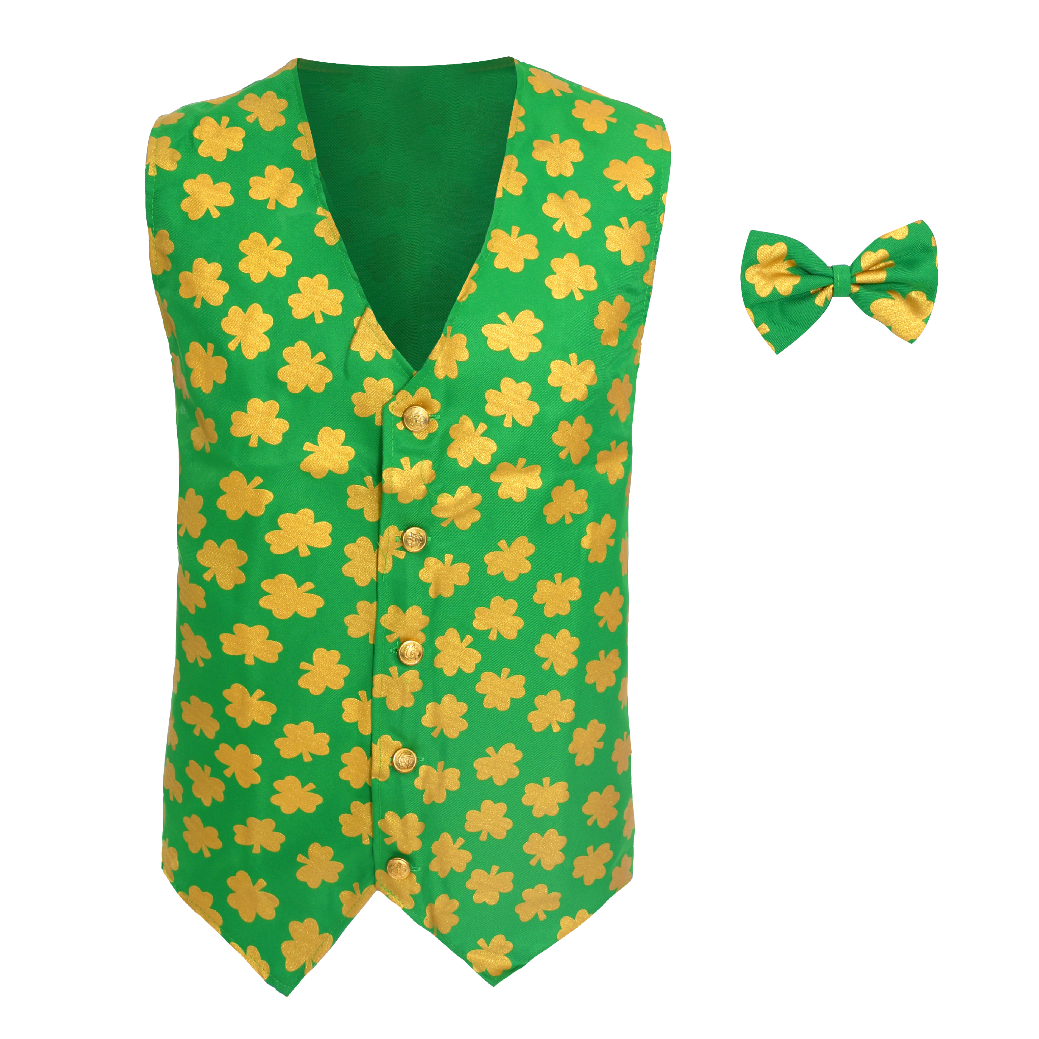 Irish Shamrock Waistcoat & Bow Tie