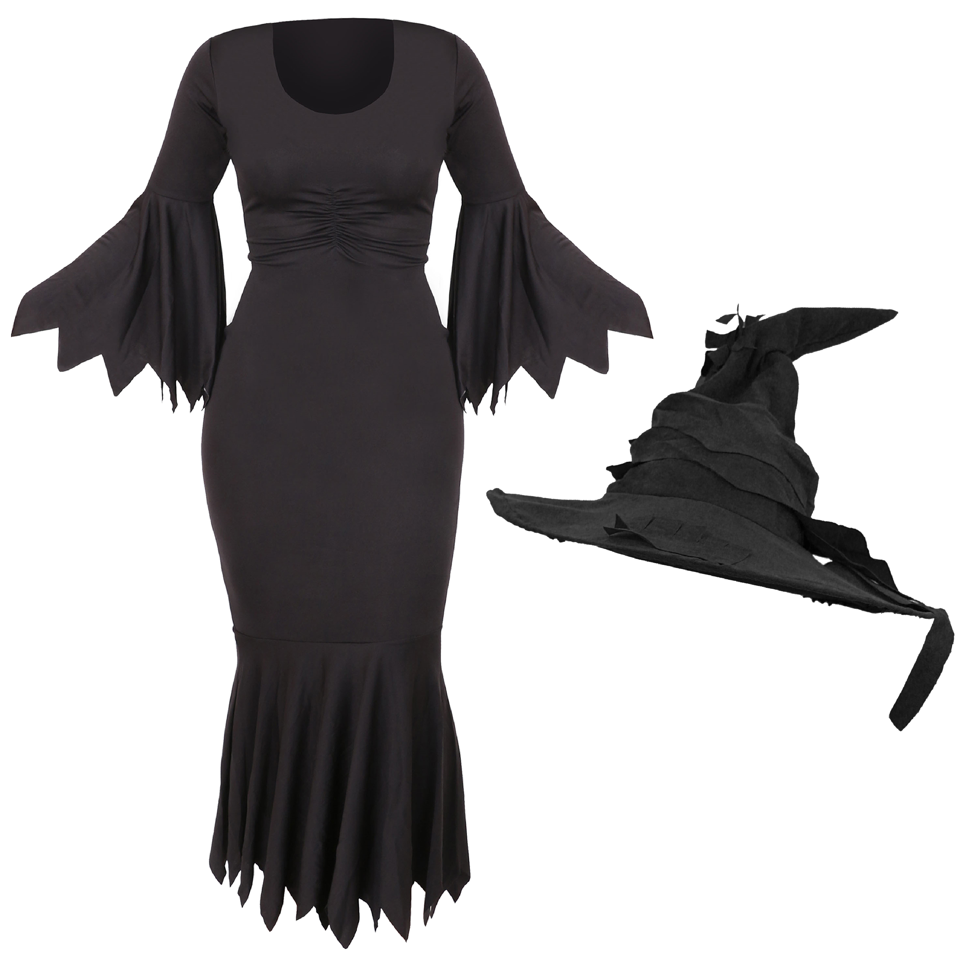 Ladies Witch Costume | 2 Pcs | Dress & Hat
