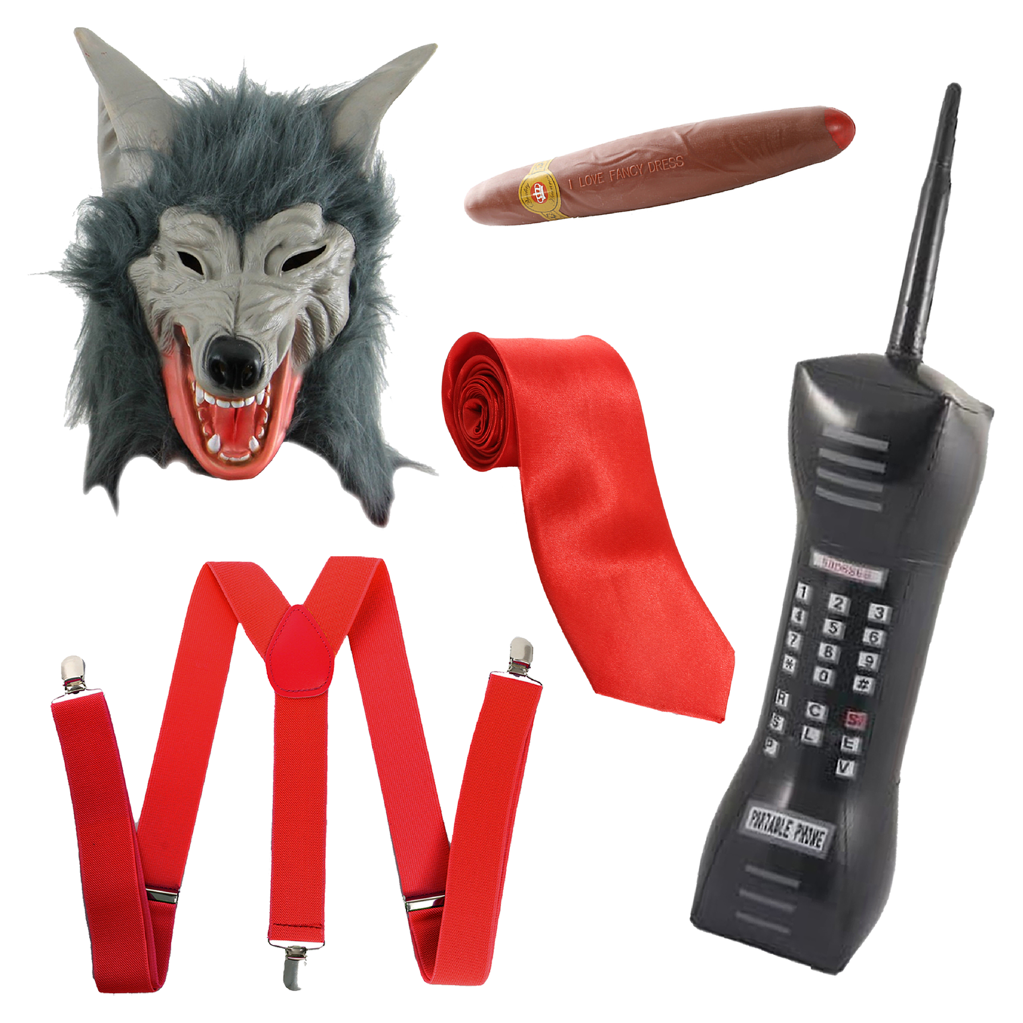 Adults Wolf Of Wall Street 5 Piece Accessory Costume Set