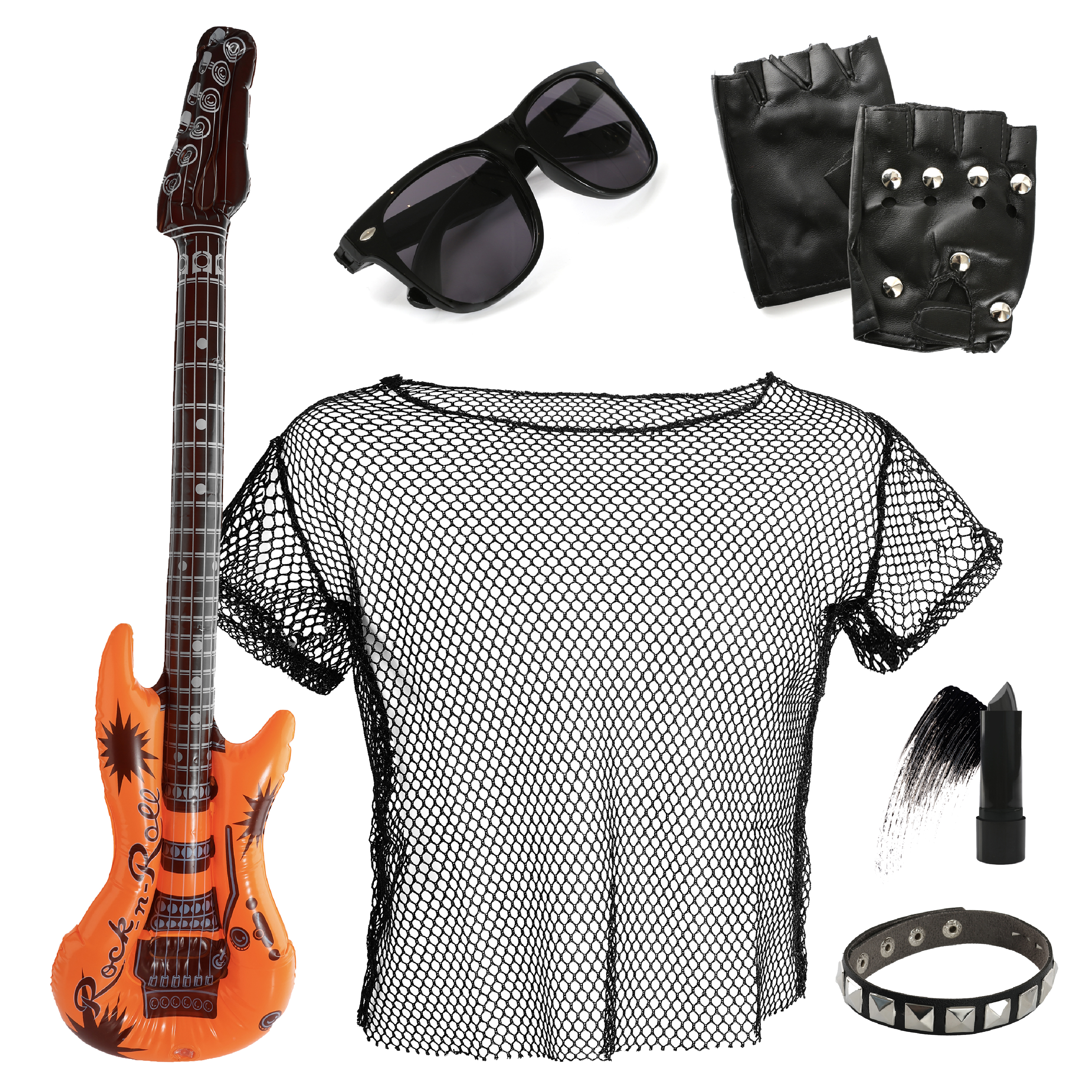 Adults Punk Costume Set with Guitar