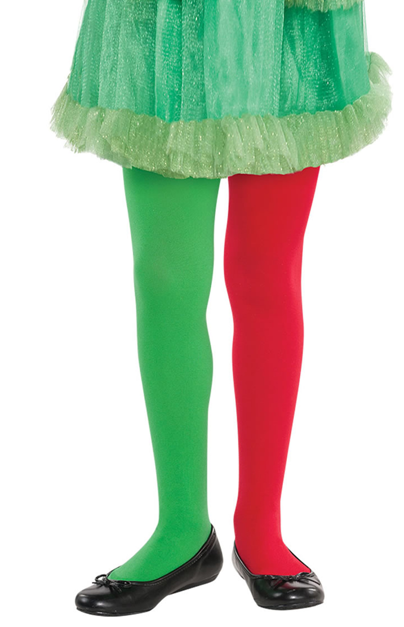 Childs Red & Green Elf Tights