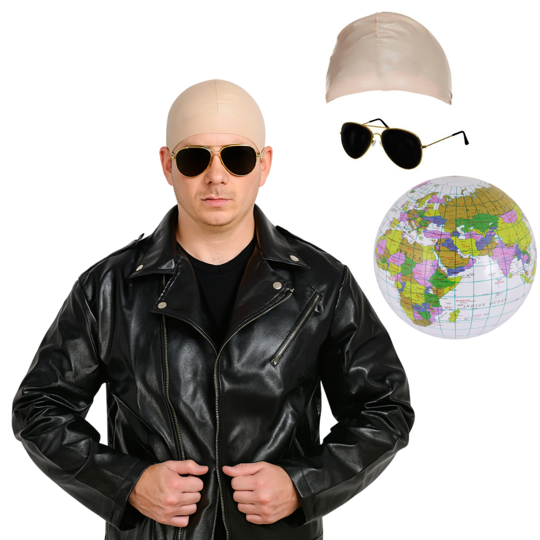 Leather Jacket Pitbull Inspired Mr Worldwide Costume Set
