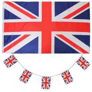 Union Jack Flag & Bunting Set | Large 5 x 3ft Flag & 10m/33ft Bunting